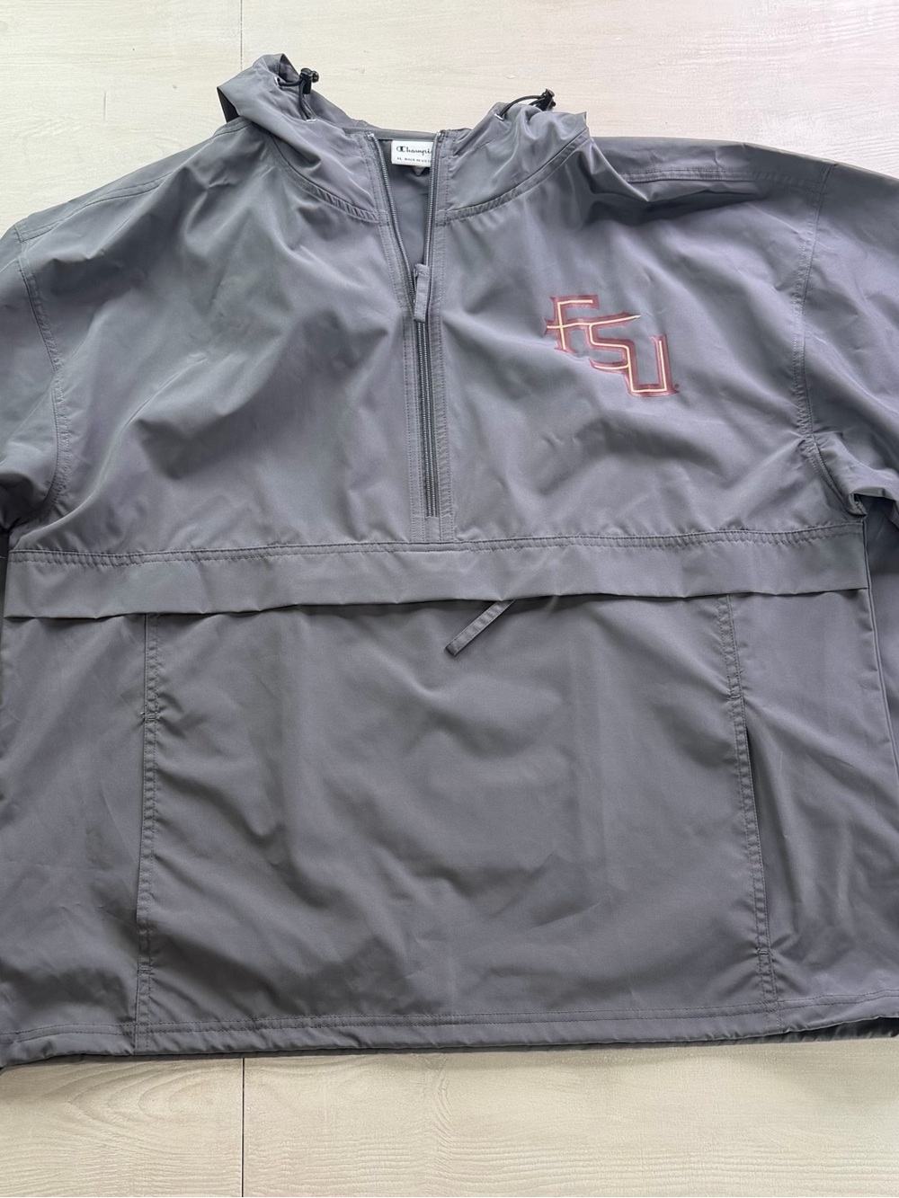 Champion FSU Gray Pullover Anorak wind breaker Jacket